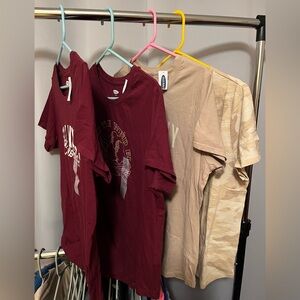 4/$25 Old Navy Everywear Red and Tan 4 Short Sleeve Tees